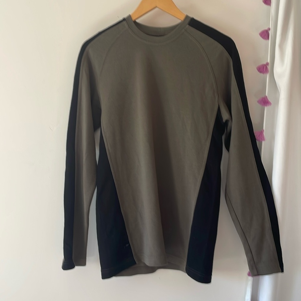 Green and black long sleeve shirt